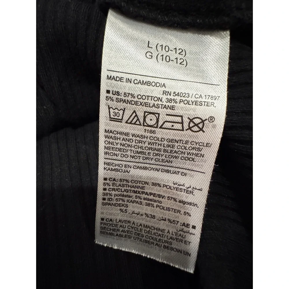 Old Navy Girls Ribbed Long Sleeve Dress Size L Black Jack LBD